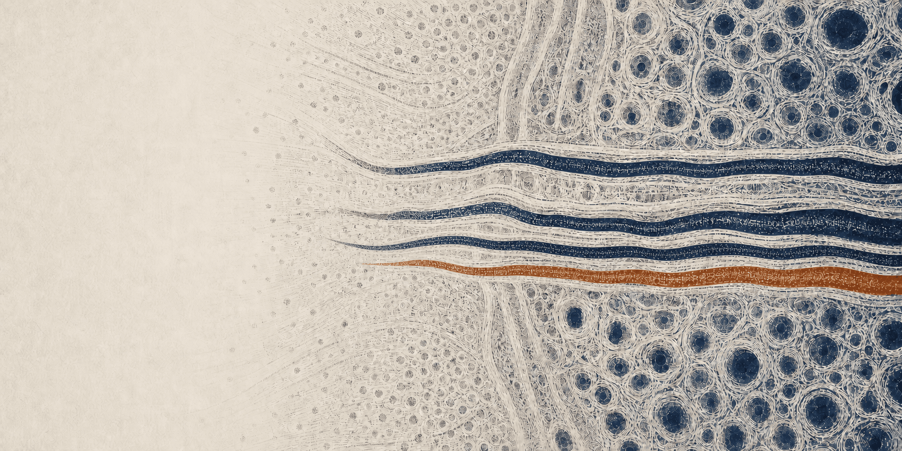 Enamel microscopy field with four anatomical canal strands